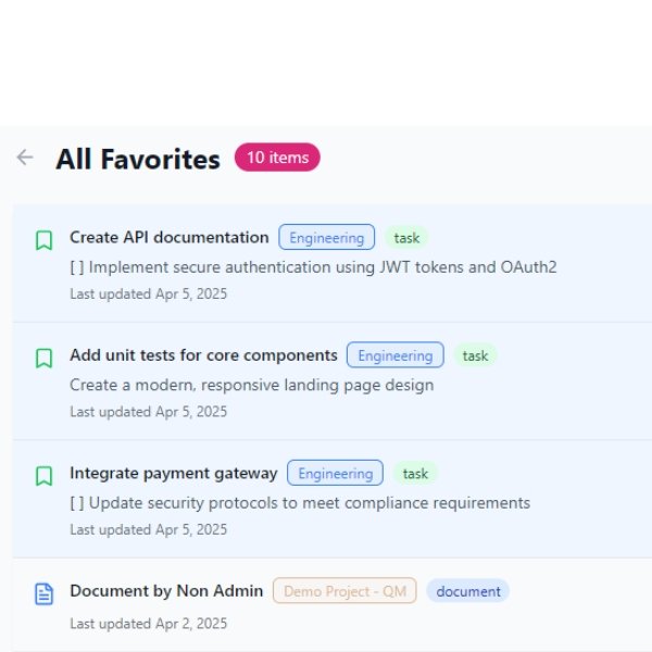 Favorites & Bookmarks